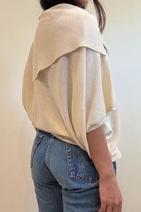 Asymmetric Neck Flowy Layer Knit Top