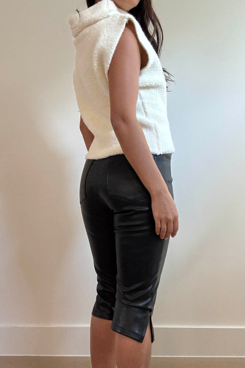 Faux Leather Capri Pants