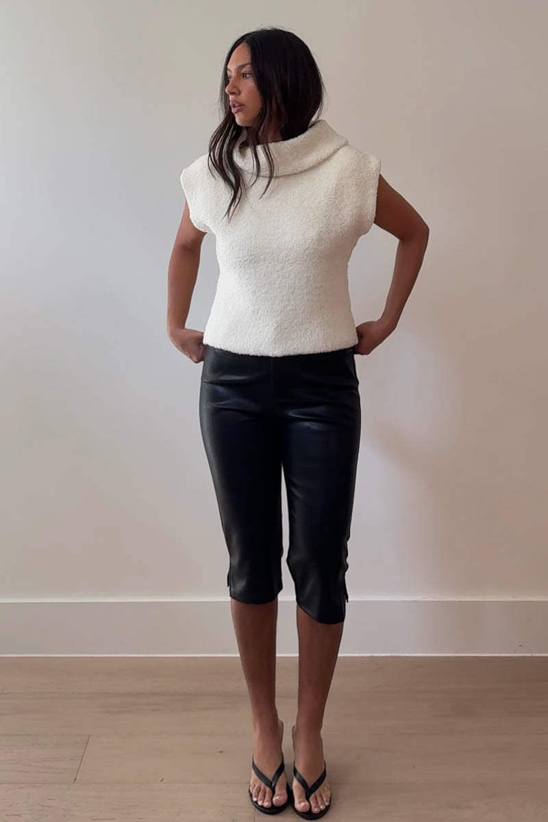 Faux Leather Capri Pants