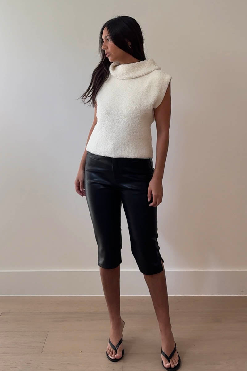 Faux Leather Capri Pants