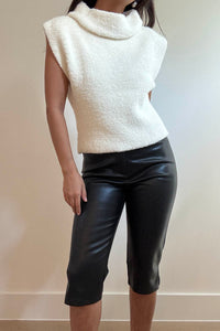 Faux Leather Capri Pants