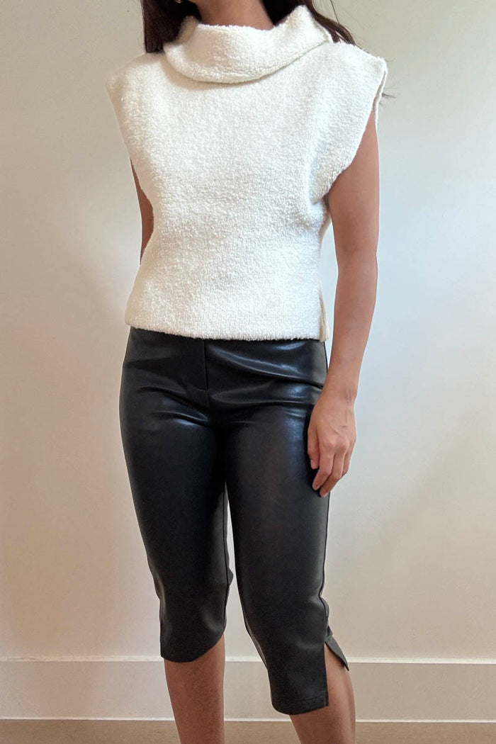 Faux Leather Capri Pants