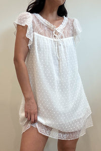 Dobby Chiffon Babydoll Mini Dress