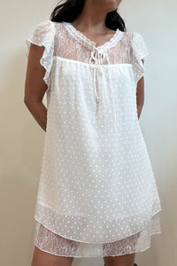 Dobby Chiffon Babydoll Mini Dress