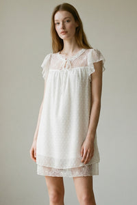 Dobby Chiffon Babydoll Mini Dress