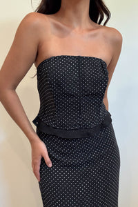 Polka Dot Strapless Boned Corset Top