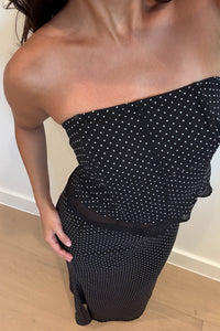 Polka Dot Strapless Boned Corset Top