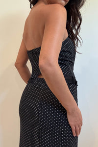 Polka Dot Strapless Boned Corset Top