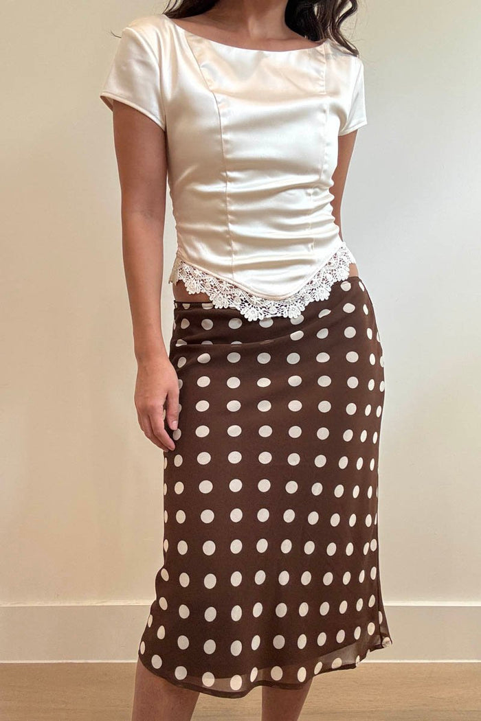 Polka Dot Midi Flare Skirt