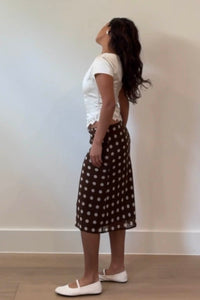 Polka Dot Midi Flare Skirt