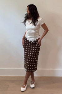 Polka Dot Midi Flare Skirt