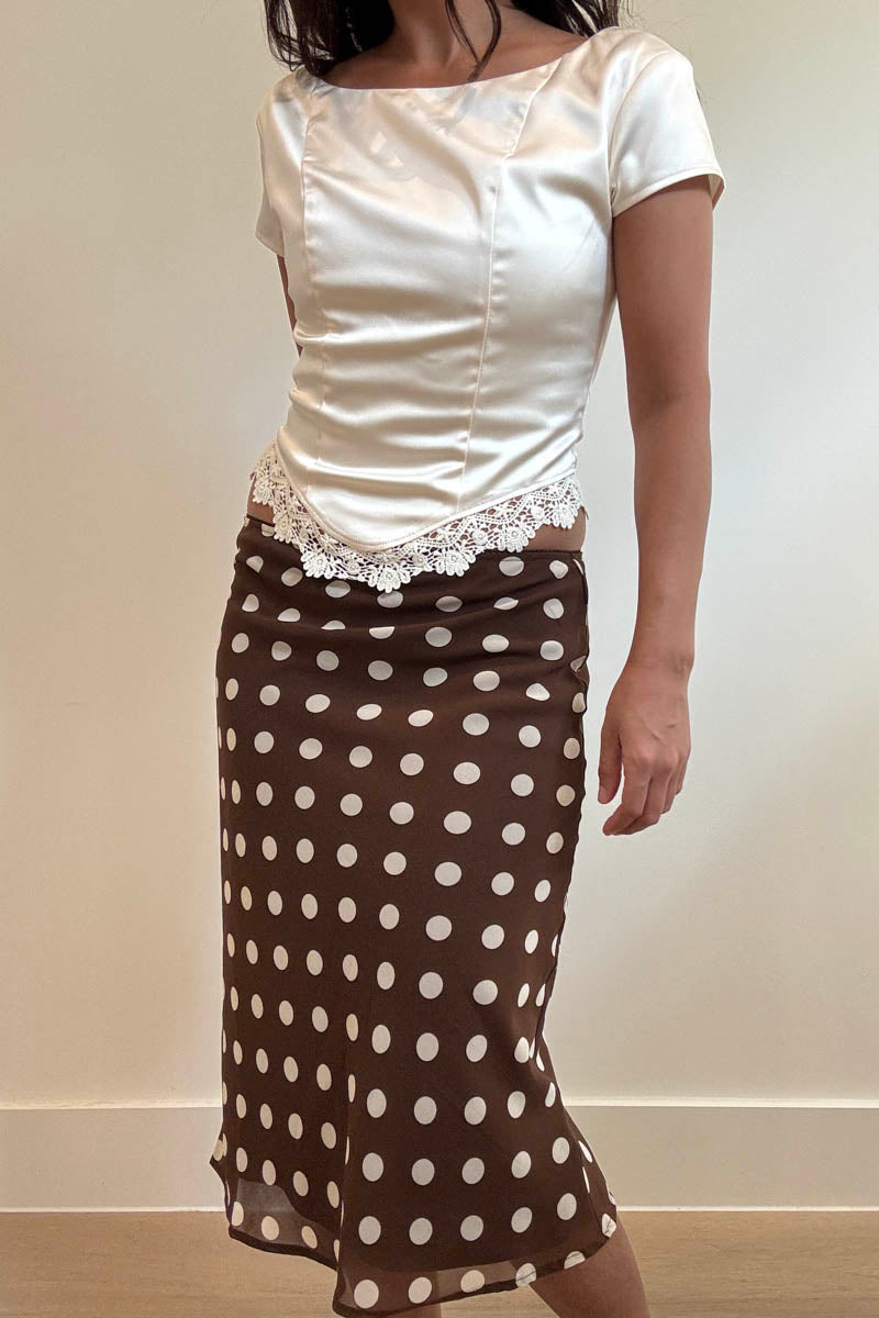 Polka Dot Midi Flare Skirt