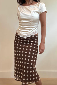 Polka Dot Midi Flare Skirt