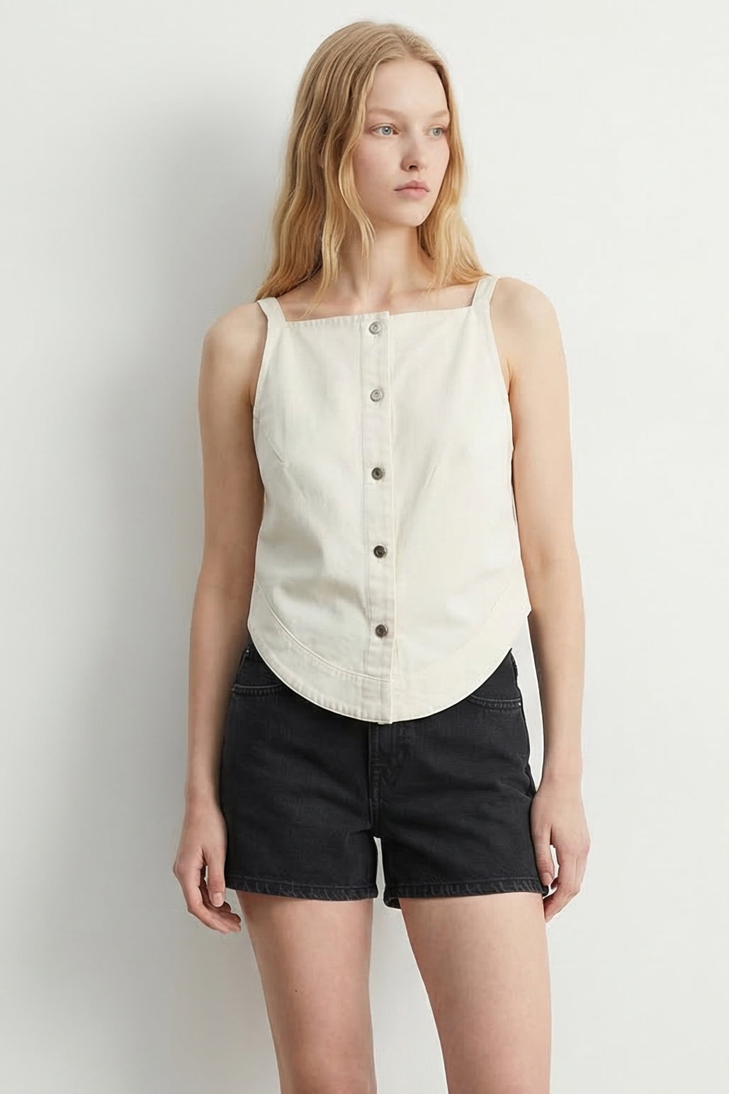 Boat Neck Sleeveless Boucle Top