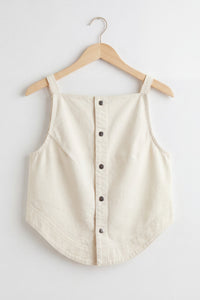 Boat Neck Sleeveless Boucle Top