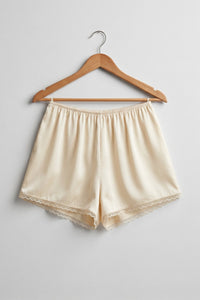 Satin Lace Trim Shorts