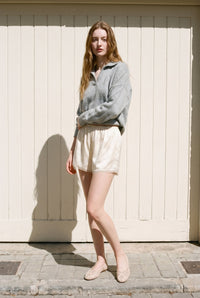 Satin Lace Trim Shorts