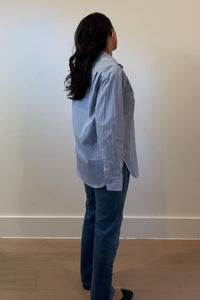 Cotton Striped Oversized Button Down Shirt