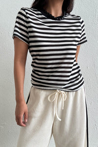 Sheer Striped Slim T-Shirt