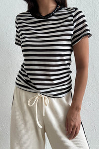 Sheer Striped Slim T-Shirt