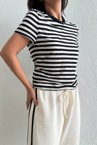 Sheer Striped Slim T-Shirt