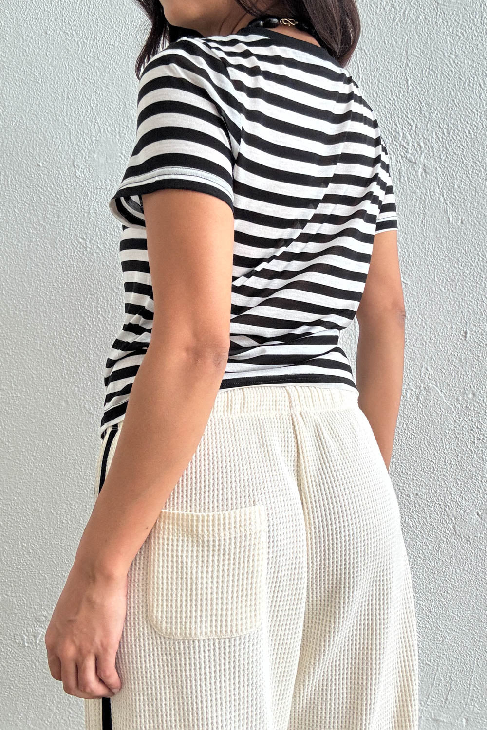 Sheer Striped Slim T-Shirt