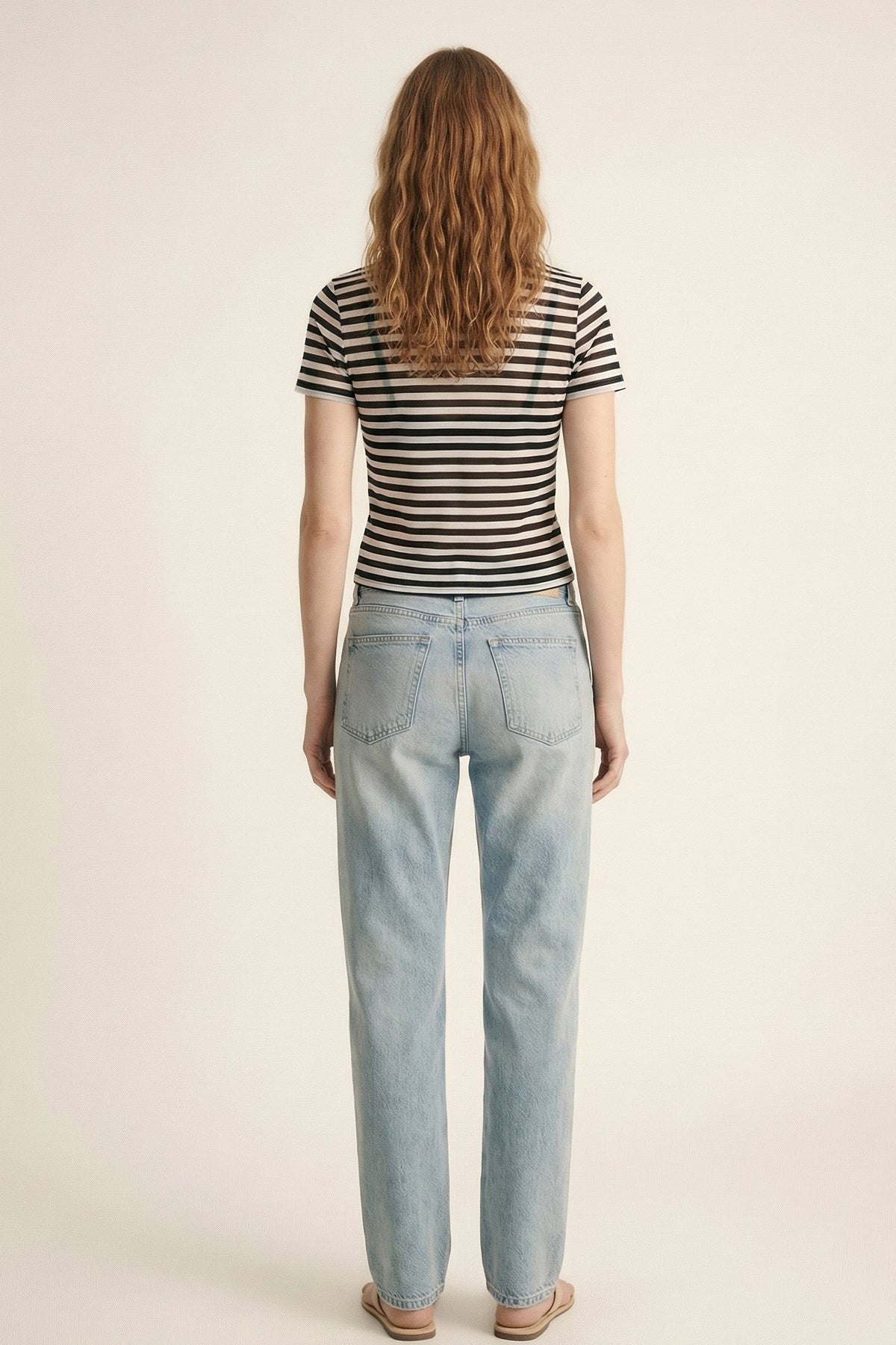 Sheer Striped Slim T-Shirt