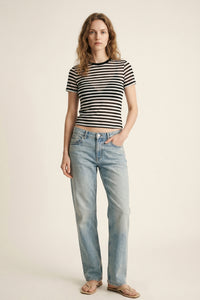 Sheer Striped Slim T-Shirt