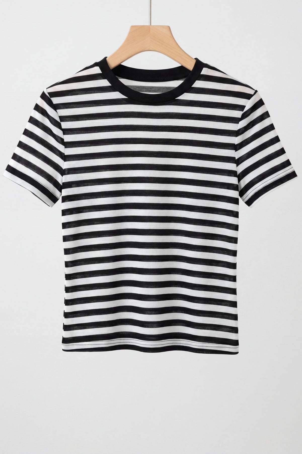 Sheer Striped Slim T-Shirt