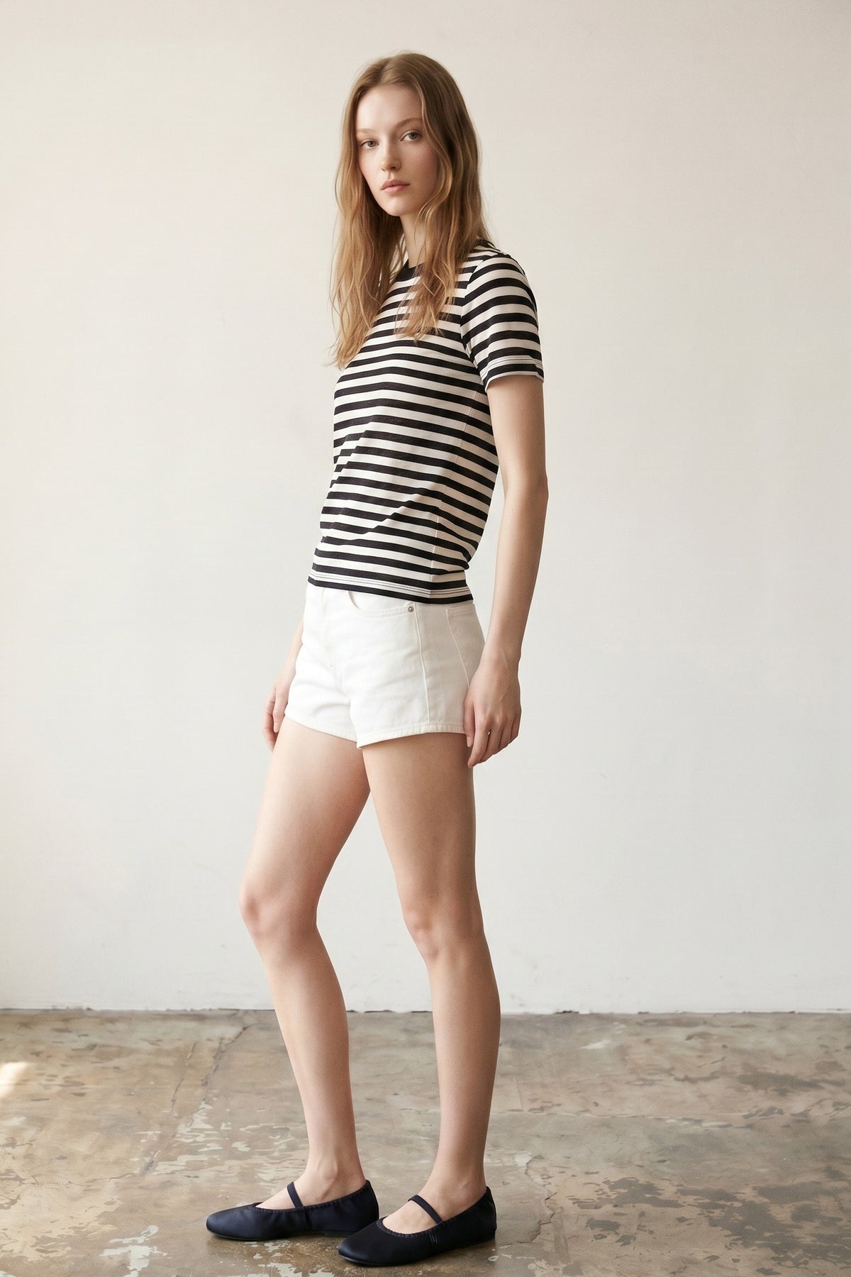 Sheer Striped Slim T-Shirt