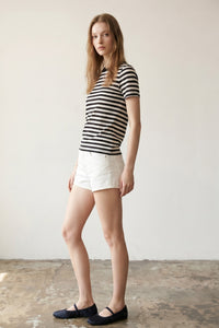 Sheer Striped Slim T-Shirt