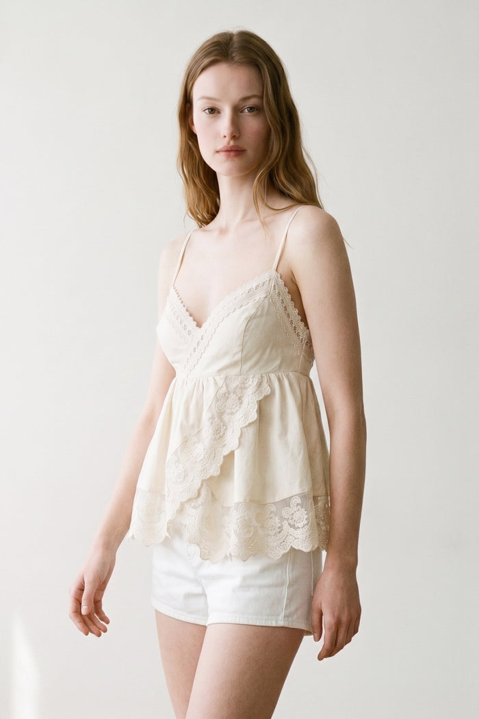Babydoll Lace Trim Cami