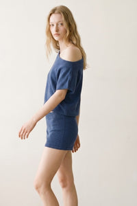 One Shoulder Knit Top and Shorts Set