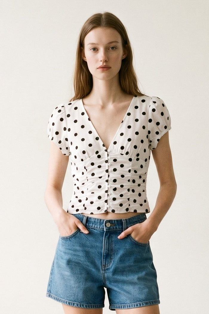Polka Dot Blouse Top