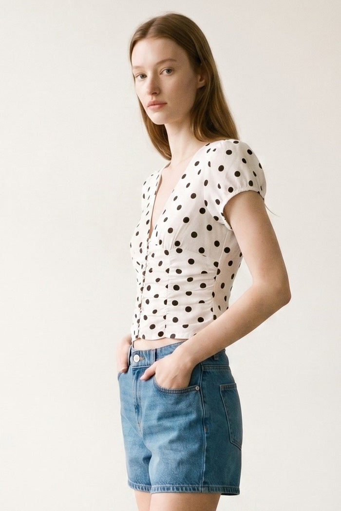Polka Dot Blouse Top
