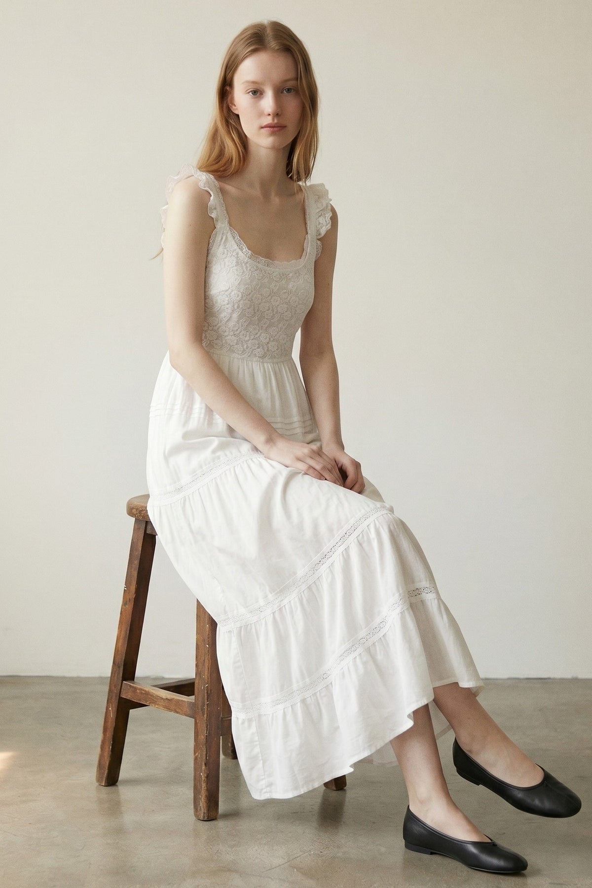 Tiered Ruffled Cotton Maxi Dress