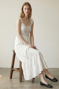 Tiered Ruffled Cotton Maxi Dress