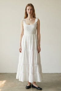 Tiered Ruffled Cotton Maxi Dress