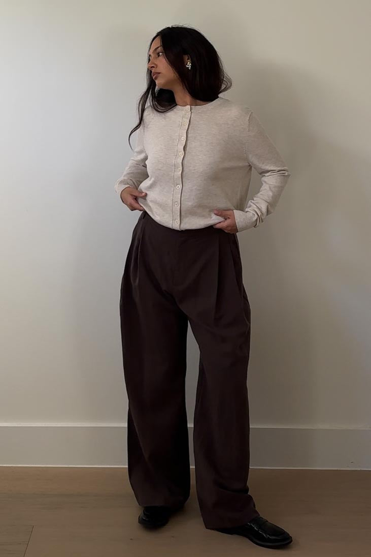Double Pleat Woven Trousers