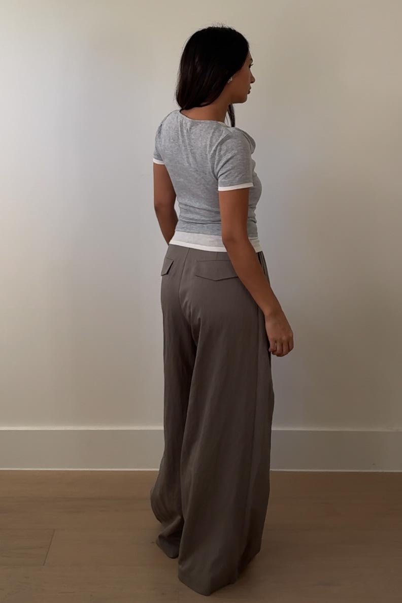 Double Pleat Woven Trousers
