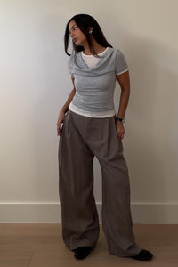 Double Pleat Woven Trousers