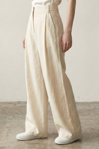 Double Pleat Woven Trousers