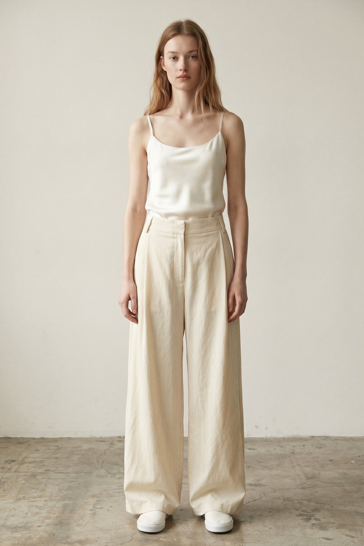 Double Pleat Woven Trousers