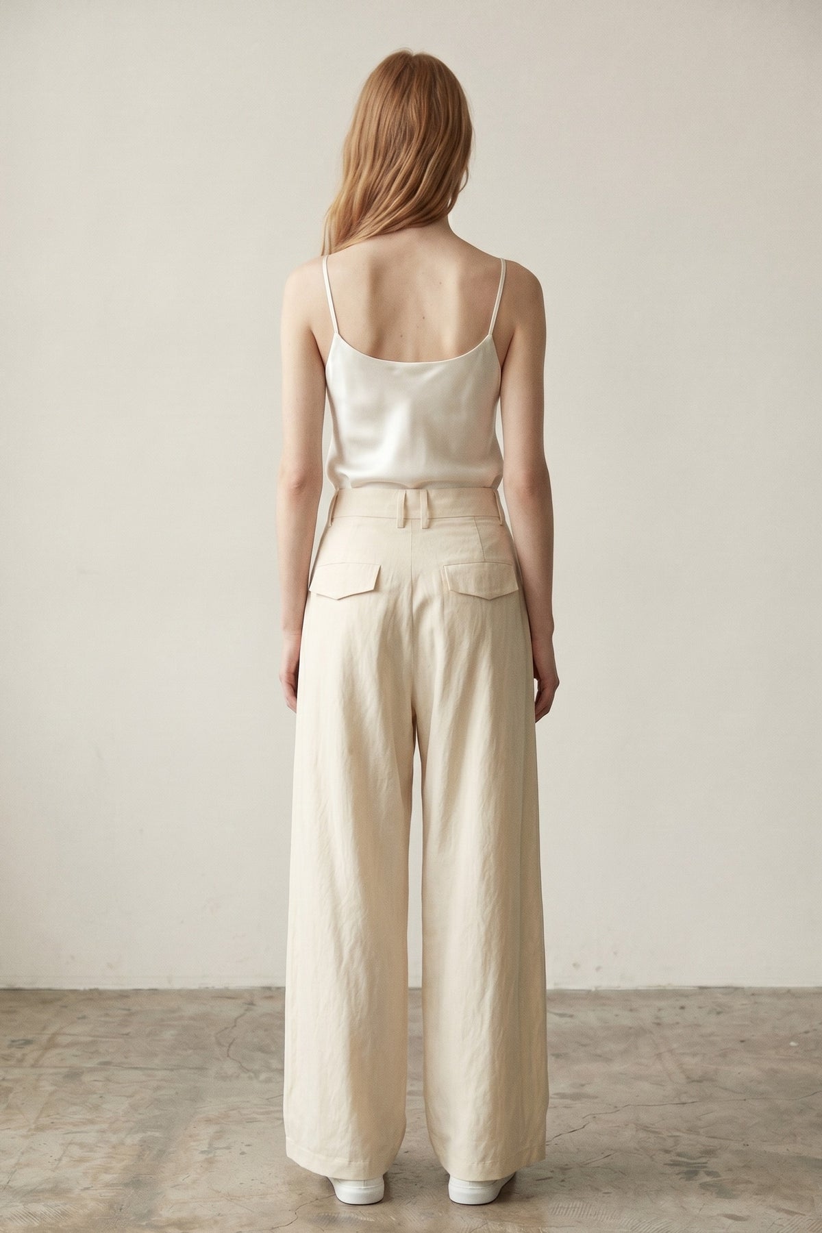 Double Pleat Woven Trousers