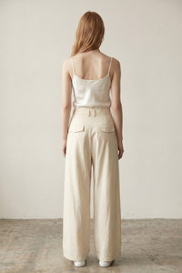 Double Pleat Woven Trousers
