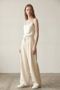 Double Pleat Woven Trousers