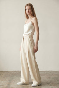 Double Pleat Woven Trousers