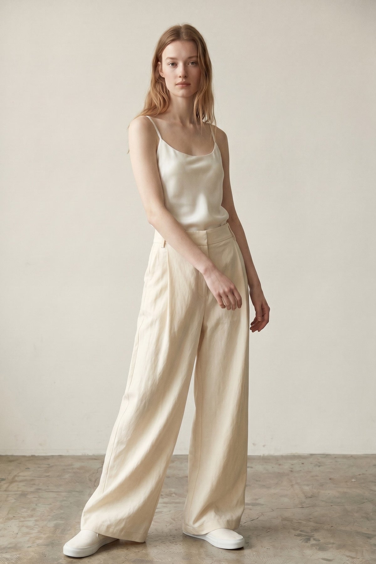 Double Pleat Woven Trousers