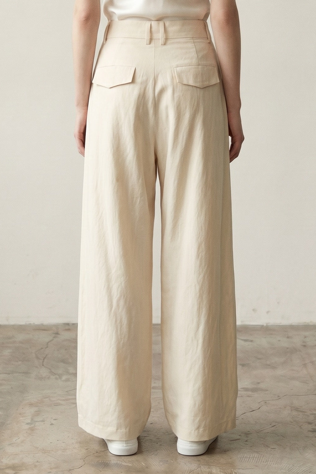 Double Pleat Woven Trousers