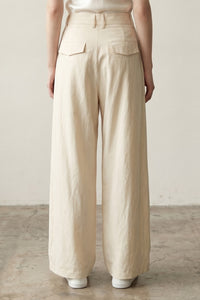 Double Pleat Woven Trousers